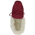 thumbnail image 7 of Snugrugs Womens Wool Lined Moccasin Slippers with Rubber Sole & Wool Cuff - Crimson - US 10, 7 of 7
