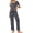 Grey Flower, variant on Ekouaer Pajamas for Women Set 2 Piece Lounge Set Soft Pajama Sets Short Sleeve and Pants Pj Sets Loose Sleepwear with Pockets