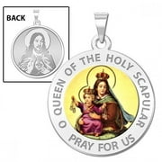 Scapular Religious Medal Color - 3/4 Inch Size of a Nickel -Sterling Silver