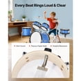 thumbnail image 4 of KFFKFF Kids Drum Set, 5-Piece 14 in Junior Drum Sets, Beginner Drums Set with Adjustable Throne, Cymbal & Two Pairs of Drumsticks, Musical Learning Drums Instruments Kit, 4 of 9