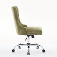 thumbnail image 2 of Chaise de Bureau pour Meubles, Chaise de Bureau Moderne Rembourrée en Velours Capitonnée à Boutons pour la Maison avec Base en Métal Doré, Chaise de Bureau Réglable Chaise de Bureau Pivotante, 2 of 5