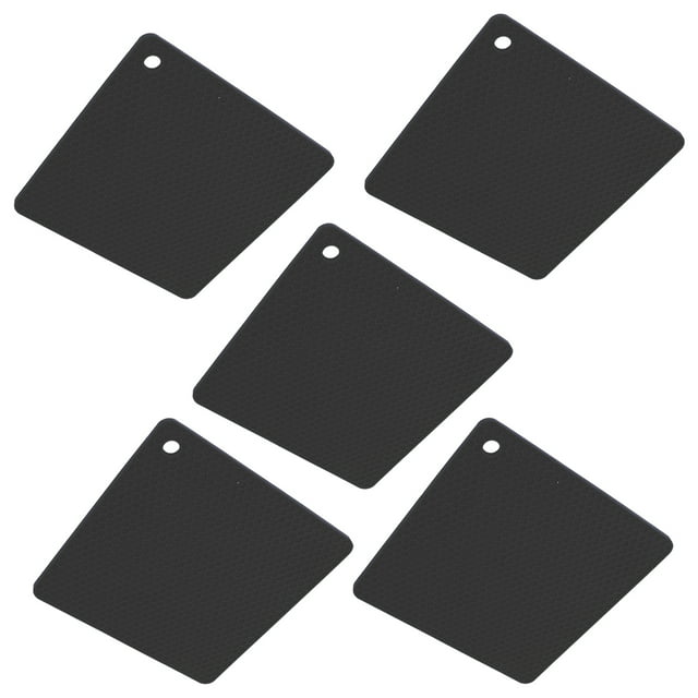 5pcs Silicone Pot Holders Mat Heat Anti Slip Square Trivet Mat Hot Pads For Kitchen Potholders Hot Dishers
