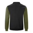 thumbnail image 5 of Men Casual Lightweight Bomber Jacket Stand Collar Zipper Closure Color Long Sleeve Jackets Color Block Varsity Coat, 5 of 5