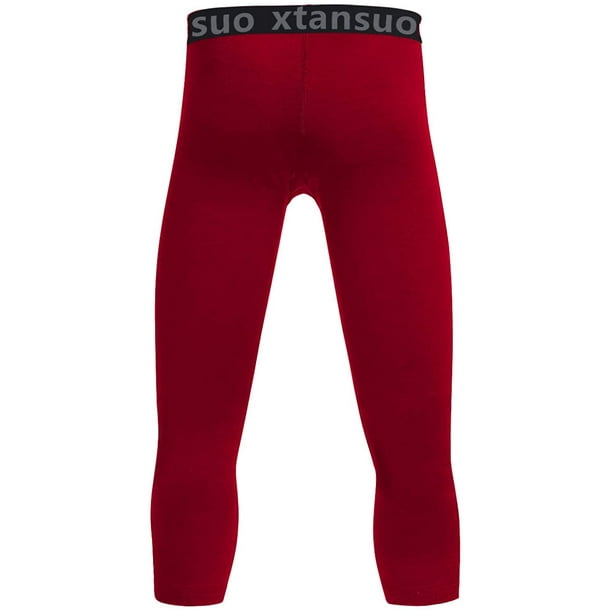  Kids Junior Skin Tight Compression Under Base Layer Sports  Armor Long Pants PK RED S : Clothing, Shoes & Jewelry