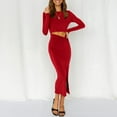 thumbnail image 4 of BadyminCSL Women Fashion Comfortable Casual Long Sleeve Round-Neck Dress, 4 of 9