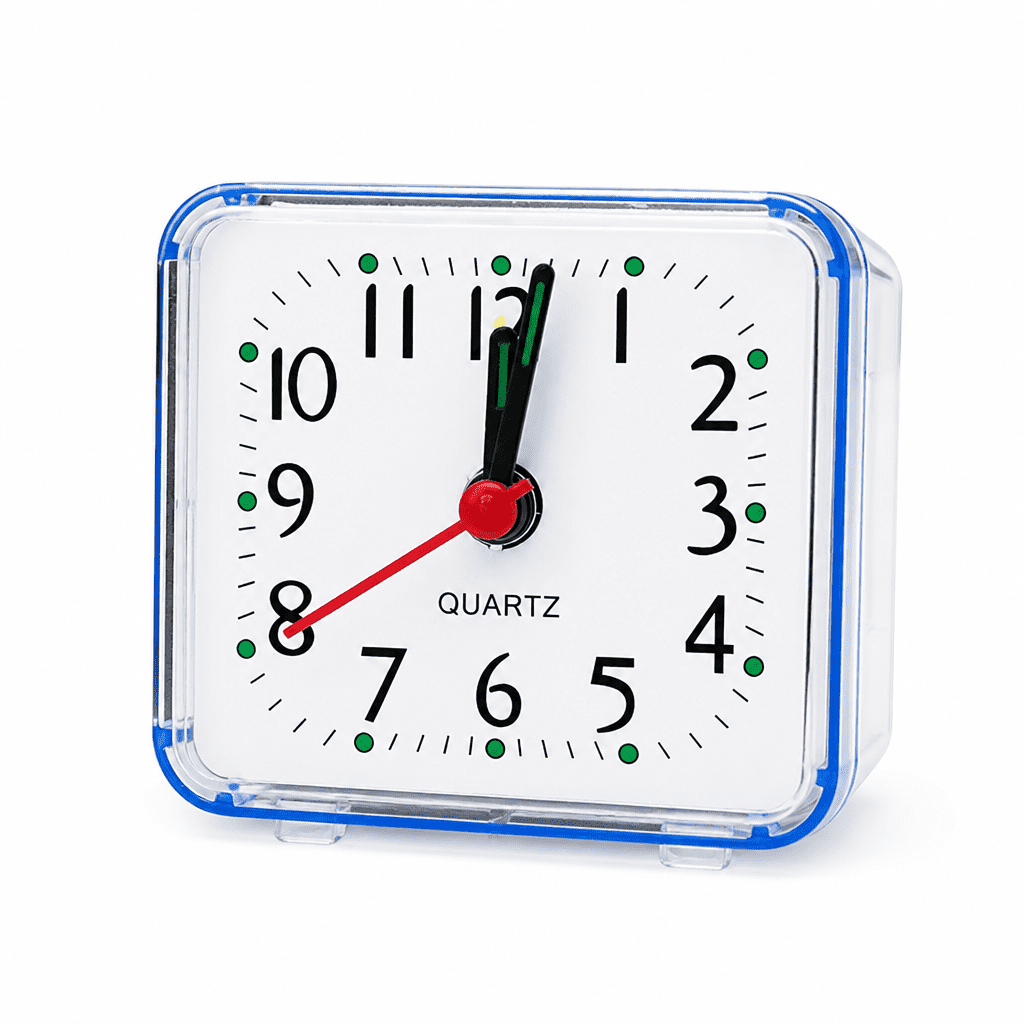 AURENIX Loud Alarm Clock for Heavy Sleepers,Silent Non-Ticking Quartz Battery Operated Alarm Clocks for Bedrooms Bedside,Blue