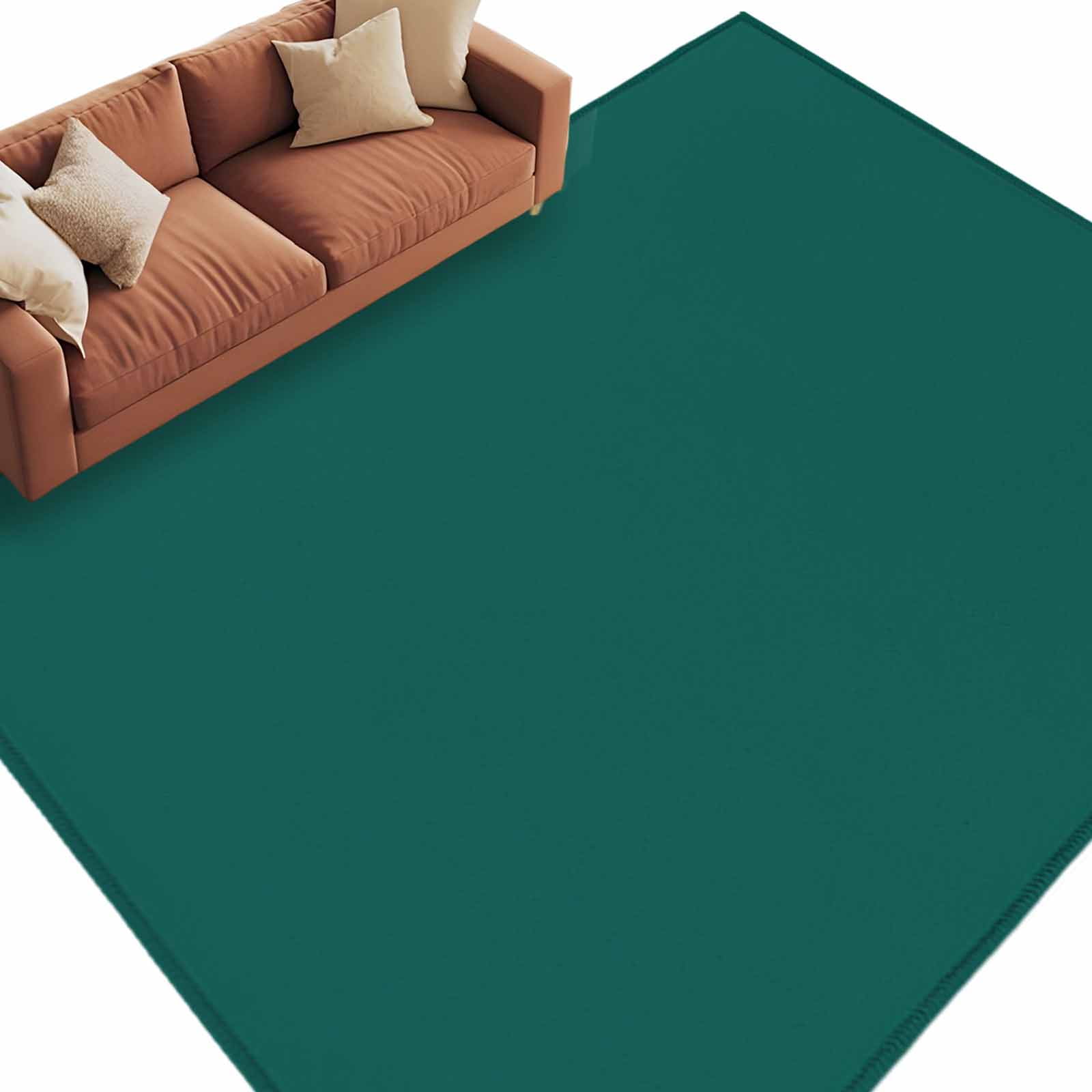 Dark Green 6x9 Area Rugs, Farmhouse Solid Green Color Modern Art Non-Skid Rubber Backing Large Rectangle Rugs - Living Room Bedroom Home Office, Indoor Floor Mat Carpets Washable Rug