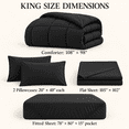 thumbnail image 4 of DBOZE Oversize King Bed in a Bag 5-Piece Comforter Set, All-Season Cotton Blend Bedding Set(Black,Oversize King), 4 of 7