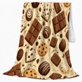 thumbnail image 2 of Chocolate Treats Pattern, Cozy Friendship Quote Scene, Warm Flannel Blanket for Living Room and Reading Nook with Detailed Artwork, Art Lovers Friendship Gift, Artistic Home Decor, 2 of 9