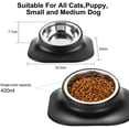 thumbnail image 2 of Pet bowl food bowl water bowl for dogs cats stainless steel dog bowl 15 degree tilt feeding cat bowl food bowl with non-spill non-slip silicone tray mat, 2 of 4