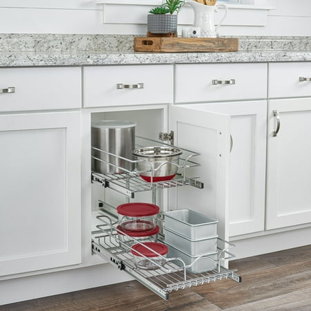 Rev-A-Shelf - Two-Tier Kitchen Storage Wire Basket - Chrome