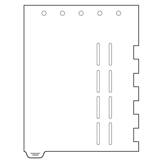 Carstens - Heavy Duty Physicians Orders Plastic Ring Binder Dividers, Bottom Tab, 1/9 Cut, Tab 1 Position, US Letter, Pack of 10, (2623-01) - Ideal Medical Chart Dividers for 3 Ring Binders