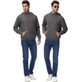 thumbnail image 5 of QPNGRP Men's Casual Pullover Lightweight Hoodie Long Sleeve Solid Waffle knitted Hooded Plus Size DarkGrey 4XL, 5 of 5