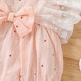 thumbnail image 6 of XAOWF Infant Girls Cute Romper Lace Ruffle Sleeves Fashion Polka Dot Printed Lightweight Soft Bodysuit With Bow Headband Relaxed Fit Stylish Rompers 0-3 Months, 6 of 9