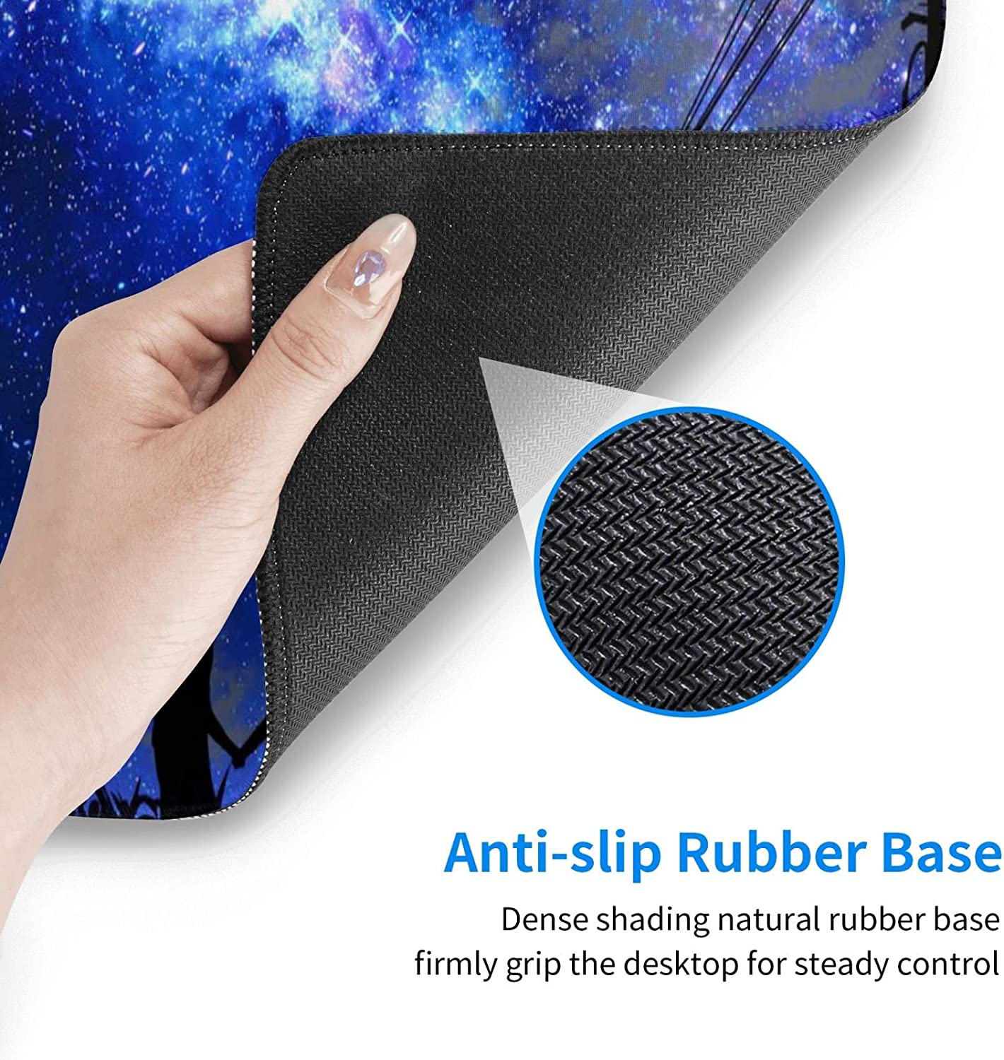 Large Mouse Pad, Purple Starry Sky -Functional Desk Pad with Stitched Edges, XXL Mouse Pad Large (31.5x11.8 Inch) w/ Brilliant Design, Desk Mat Keyboard Pad Non Slip Base Gaming Mousepad