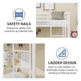thumbnail image 6 of Harper & Bright Designs Twin Floor Bunk Bed with Slide, Twin Over Twin Metal Bunk Bed Frame with Ladder and Guardrail for Boys Girls, White, 6 of 15