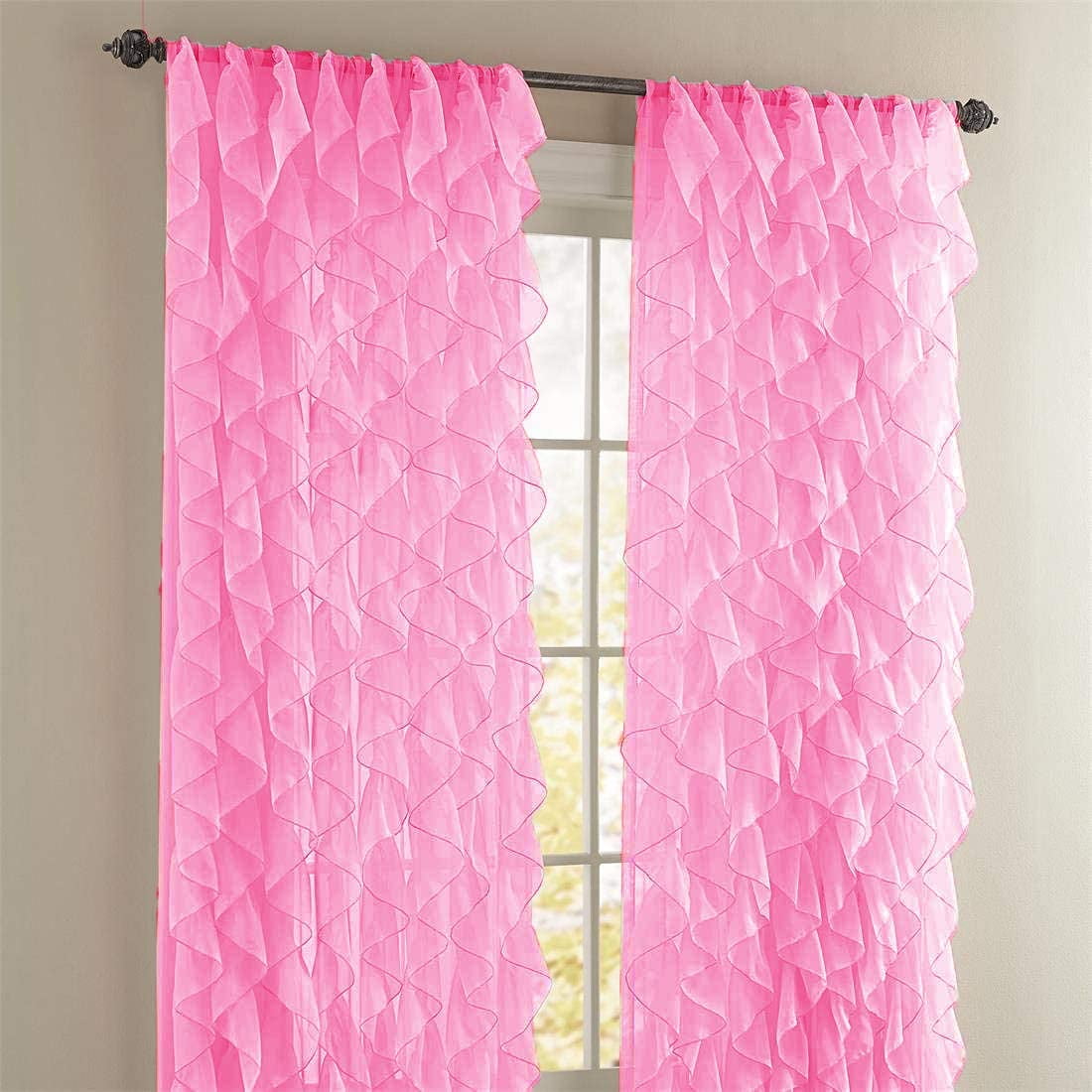 1pc sheer panel/voile/curtain PINK CHEETAH PRINT w/ rod pocket 84'' lenght 