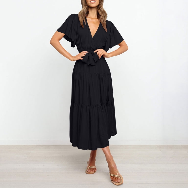 Dresses for Ladies Fall Summer Short Sleeve Vneck Lace Maxi Long Formal Date Night Evening Modest Rave Tie Knot Plain Dresses Homecoming Dress Womens 2025 - Walmart.com Dresses for Ladies Fall Summer Short Sleeve Vneck Lace Maxi Long Formal Date Night Evening Modest Rave Tie Knot Plain Dresses Homecoming Dress Womens 2025 - Walmart.com