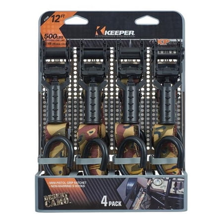 RATCHET TIE-DOWN CAMO 12FT 4PK
