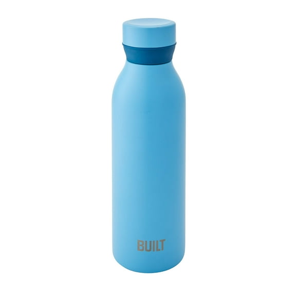 BUILT Cascade Double Paroi Bouteille d'Eau en Acier Inoxydable, 18 Onces, Bleu