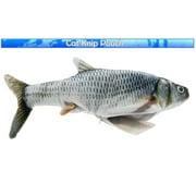 Cat Flipping n Flopping Fish Cat Toy - Realistic Wiggling Interactive Automatic Motion Activate Motorized Plush Cat Toy - USB w/ Catnip Pouch - 2 Speeds