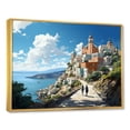 thumbnail image 3 of Designart "Coastal Serenade Hidden Port I" Extra Large Coastal Framed Wall Art - Coastal Blue Coastal Port Entryway Framed Wall Art Print, 3 of 7