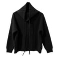 thumbnail image 5 of Comdrip Fall Sweaters for Women 2025 Pile Collar Lazy Style Sweater for Women Solid Color Loose Thick Sweater Top Turtleneck Loose Sweater Ladies Sweaters, Black M, 5 of 5