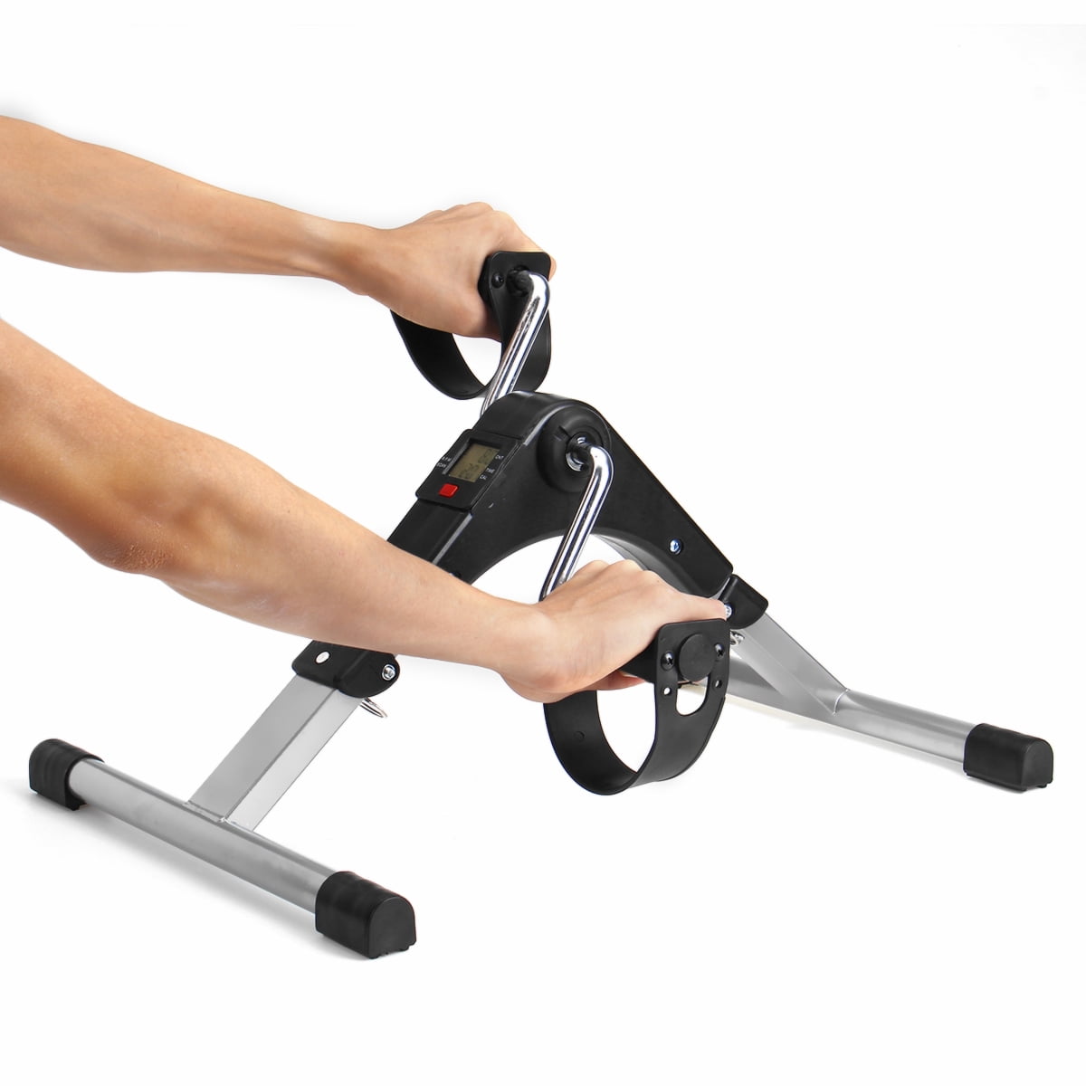 Folding Fitness Pedal Exerciser Stationary with Calorie Counter Under