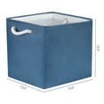 thumbnail image 4 of REGALWOVEN 13 Inch Square Fabric Collapsible Storage Basket Bin with Handle for Shelves Clothes Dark Blue, 4 of 7