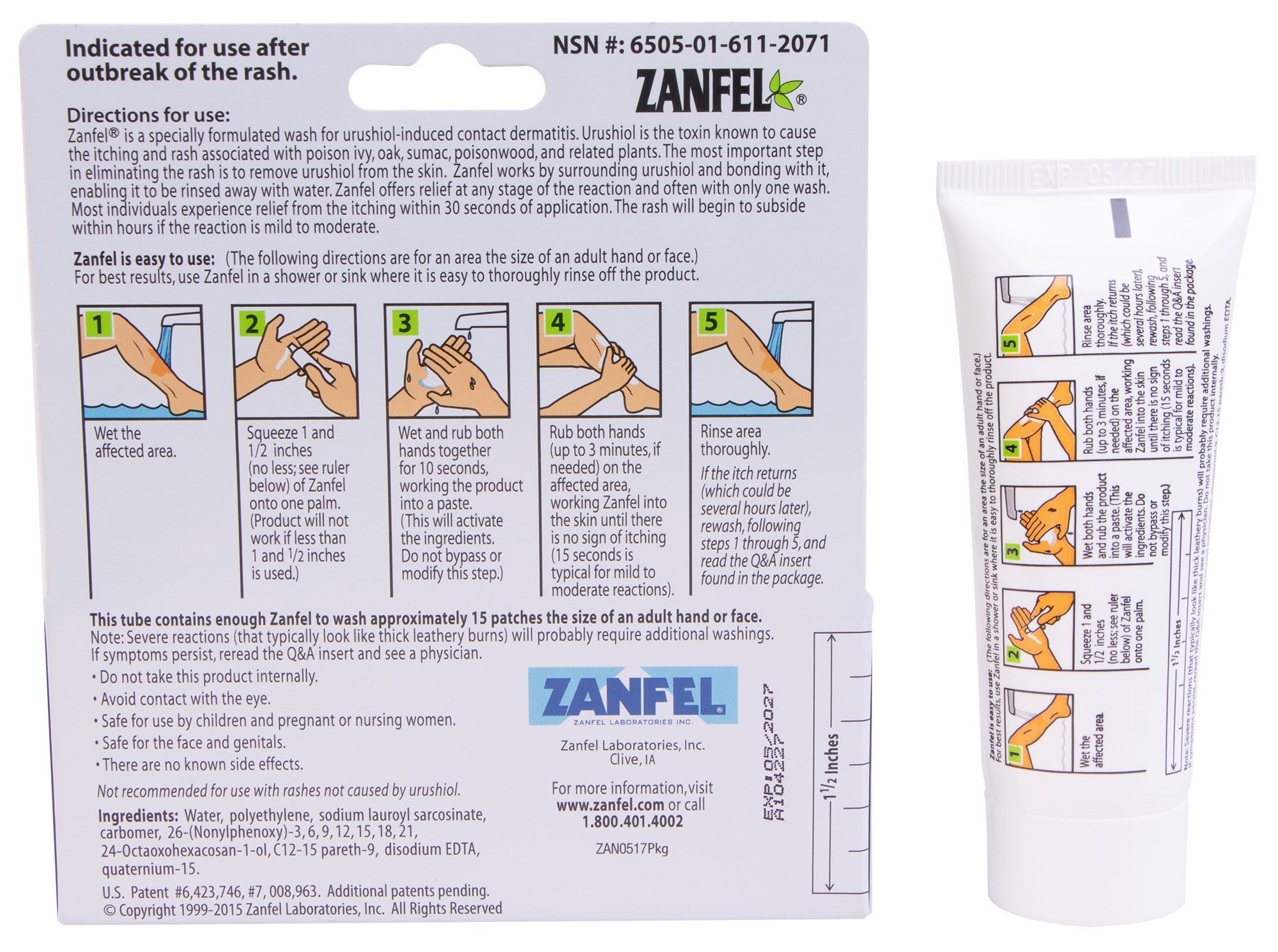Zanfel Washes Away Poison Ivy Oak & Sumac Tube Dual Action Formula, 1 oz - image 5 of 7