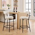 thumbnail image 2 of Huloretions 27" Boucle Counter Stools Set of 2,Upholstered Counter Height Bar Chairs,Bar Stools With Backs,Modern Metal Tall Bar Stools For Kitchen & Kitchen Island,Upholstered Counter Chairs, 2 of 8