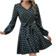 thumbnail image 1 of Moda Casual Mujer Cuello en V Jersey Bronceado Impreso Manga larga Temperamento Vestido de viaje Fridja  qw5939, 1 of 8