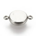 thumbnail image 2 of 100pcs Resistant 304 Stainless Steel Links Connectors Settings Plain Edge Bezel Cups Flat Round Stainless Steel color Tray: 8mm 16x10.5x3mm Hole: 1.8mm, 2 of 2