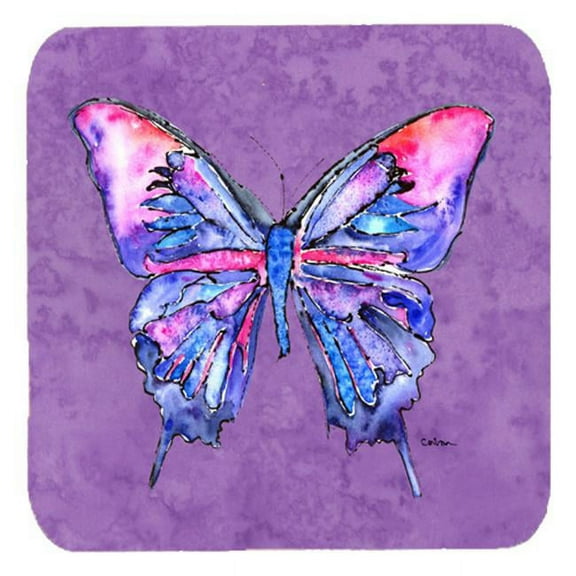 Butterfly On Purple Foam Coasters, Set Of 4