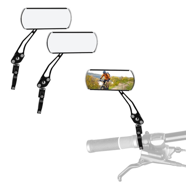HLONK 2pcs Universal Bike Mirrors Adjustable Bicycle Handlebar Rear View Mirrors for Mountain Cycle Motorcycle