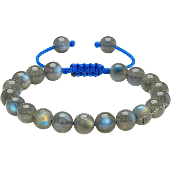 Labradorite Crystal Bracelet - 8mm Beaded Bracelet and Healing Stones