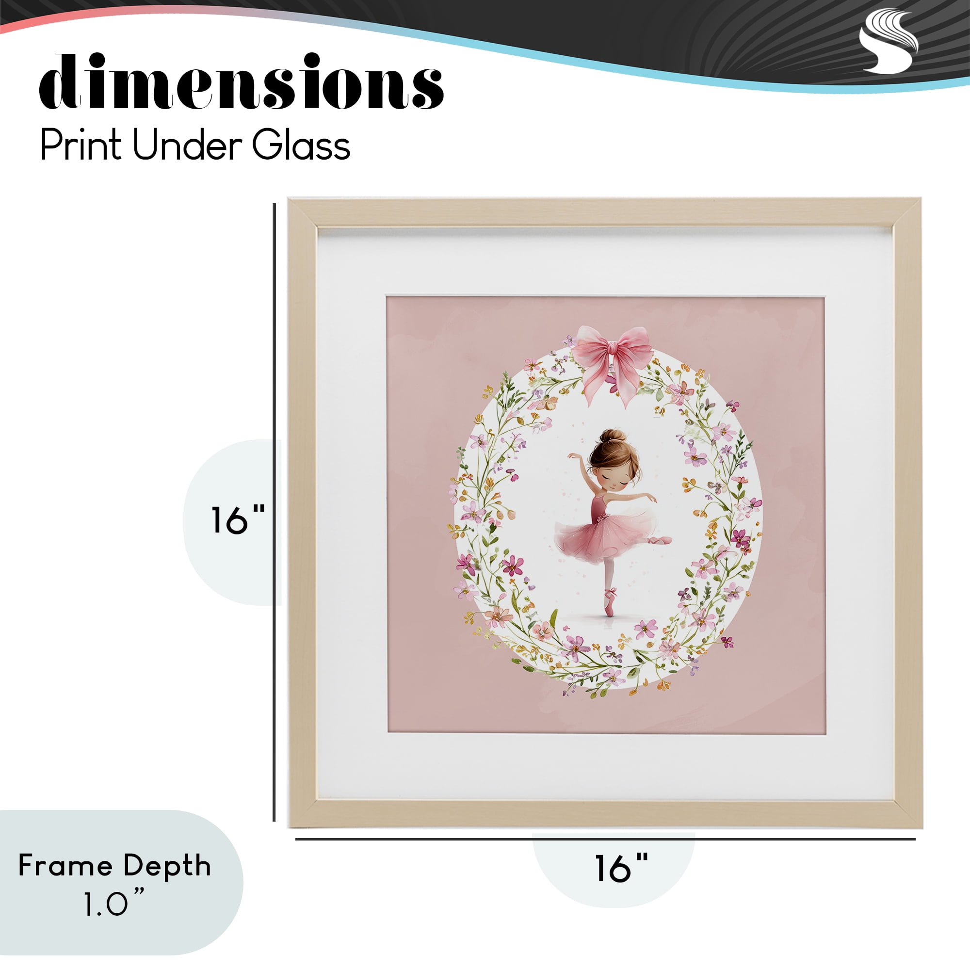 Stupell Industries Ballet Dancing Princess Birch Framed Print Under Glass, design by Christine Simpson Art