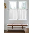 thumbnail image 7 of Half Window Curtain 36 Inches Long, Pure White Window Treatment Curtain Drapes, Simple Solid Color Small Tier Curtains for Bathroom Over Sink, 27.5"x36", 2 Panels, 7 of 7