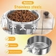 thumbnail image 3 of ACDANC 2 Pcs Dog Crate Water Bowl No Spill Cage Food Bowl Stainless Steel Feeding Dish Hanging Crate Dog Bowl Mountable Dog Kennel Water Bowl for Kennel Cage Crates, 3 of 7