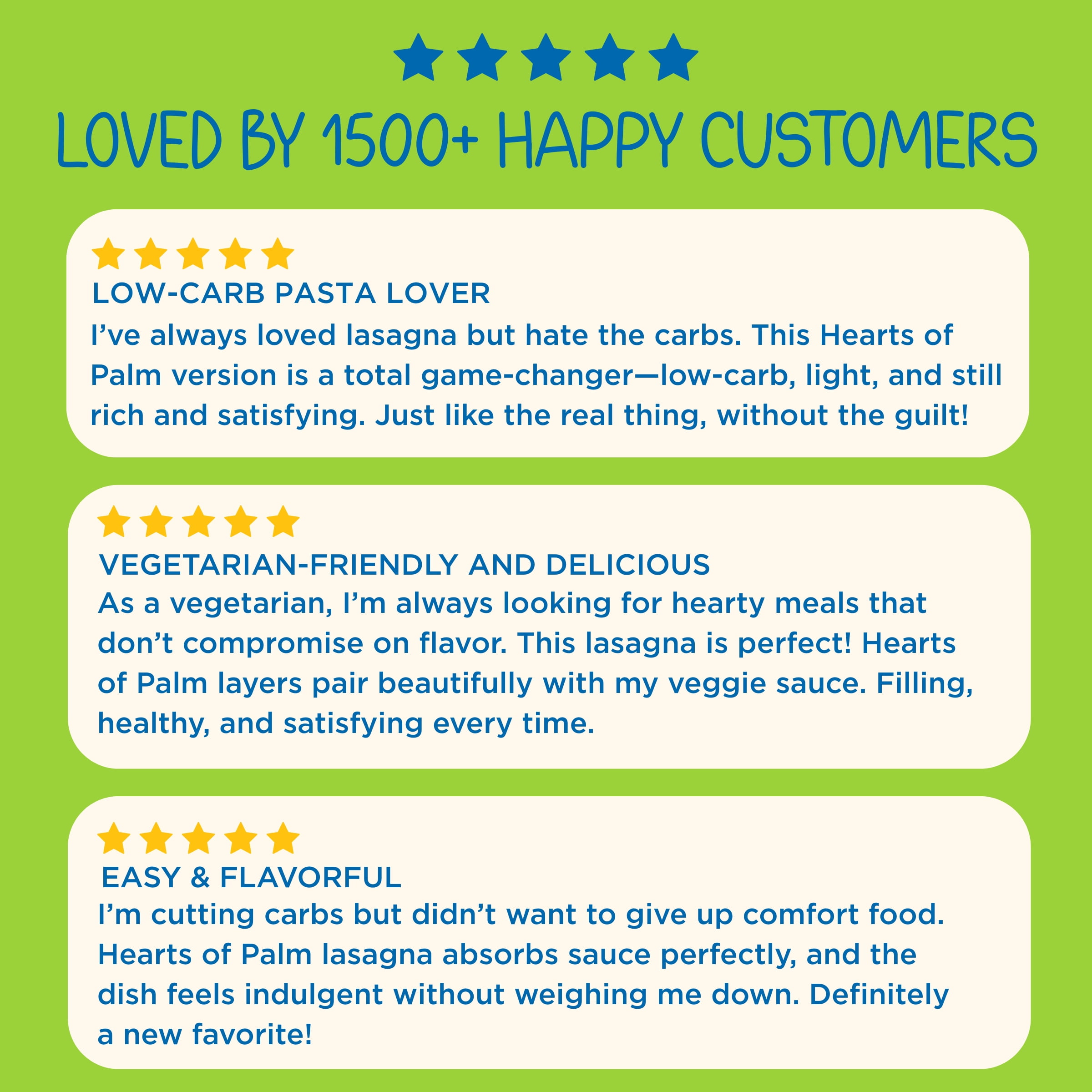 Natural Heaven - Hearts Of Palm Lasagna - 6 count, 54oz (255g) each - Low Carb, Gluten-Free & Good Source of Fiber