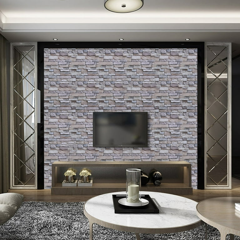33 Pieces 3D Wall Panel Tear Tape Foam Brick Wallpaper Faux Brick Wall  Panel Decorative Self-Adhesive Wall Tile Waterproof Wall Panel For  Bedrooms, Bathrooms, Kitchens, Fireplaces (White). 