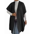 thumbnail image 2 of Women'S Ribbed Knit Cardigan Batwing Short Sleeve Oversized Casual Sweater Chunky Side Split Long Coat Black One size, 2 of 9