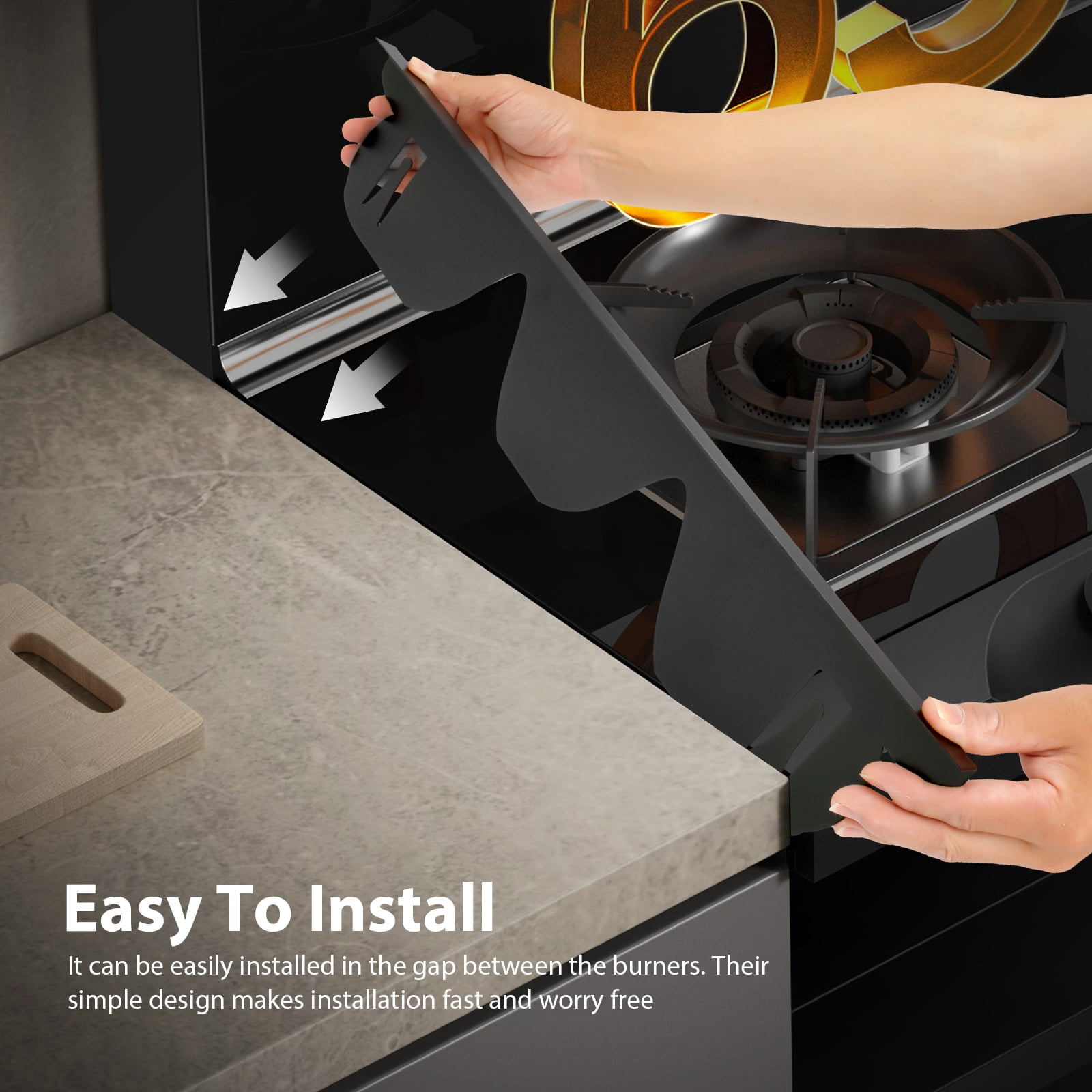 Wekvgz Stainless Steel Stove Gap Cover Sturdy Heat Resistant Oven Side Gap Fillers Non Slip Stove Gap Guards Easy to Install and Clean Stove Gap Fillers for Cooking