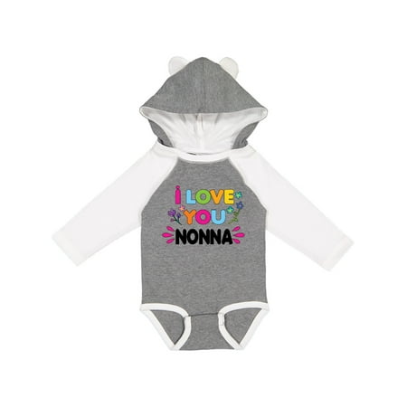 

Inktastic I Love You Nonna with Flowers Gift Baby Girl Long Sleeve Bodysuit