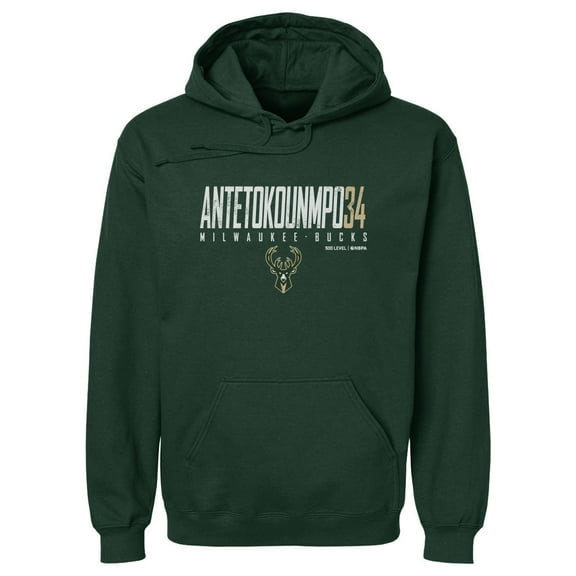 Men's 500 Level Giannis Antetokounmpo Hunter Green Milwaukee Bucks Elite Pullover Hoodie