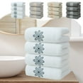 thumbnail image 2 of PALIFEUR Solid Color Cotton 4 Piece Bath Towels for Bathroom Beach Towels Thick Soft Absorbent Towels 13x30 inch Wash Cloths Embroidered Decorative Bathroom Towels, 2 of 10