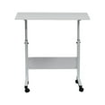 thumbnail image 6 of Small Table with Wheels, P2 15MM Chipboard Steel Tray Table, Adjustable Desk, Portable 360 Degree Rotation Rolling Desk Supports Up to 30 lbs for Drawing, Writing, Drafting, or Doing Homework, Q2787, 6 of 7