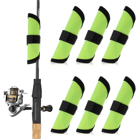 6 count Lure Wrap 5.9 Inch Fishing Lure Covers Gloves Lures Shield for Fishing Rod Fish Hook Storage Protectors Pole Sleeve Guard for Protecting Fishermen(Green)