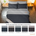 thumbnail image 2 of Dreamlab Edredón Individual Ligero y Juego de Sábanas con Fundas de Almohada Decorativas (5 pzas). Set de Colcha Ligera y Sábanas para Cualquier Temporada. Hipoalergénico. Trébol, Grafito / Gris Claro, 2 of 9