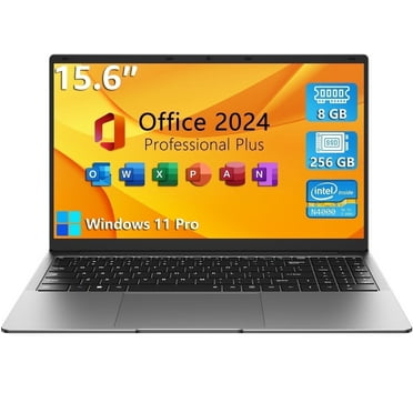 15.6" Laptop Computer,8GB RAM 256GB SSD,Windows 11 Pro Bussiness NoteBook PC,MS Office 365,Intel Celeron N4000(up to 2.6GHz) 100% sRGB Screen,2.4G/5G Dual Band WiFi